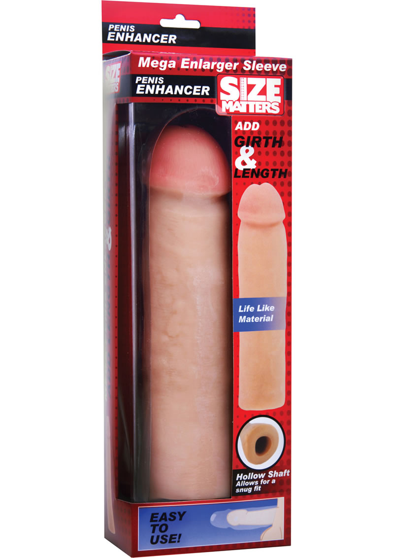 Size Matters Mega Enlarger Penis Enhancer Sleeve Flesh 8.75 Inch