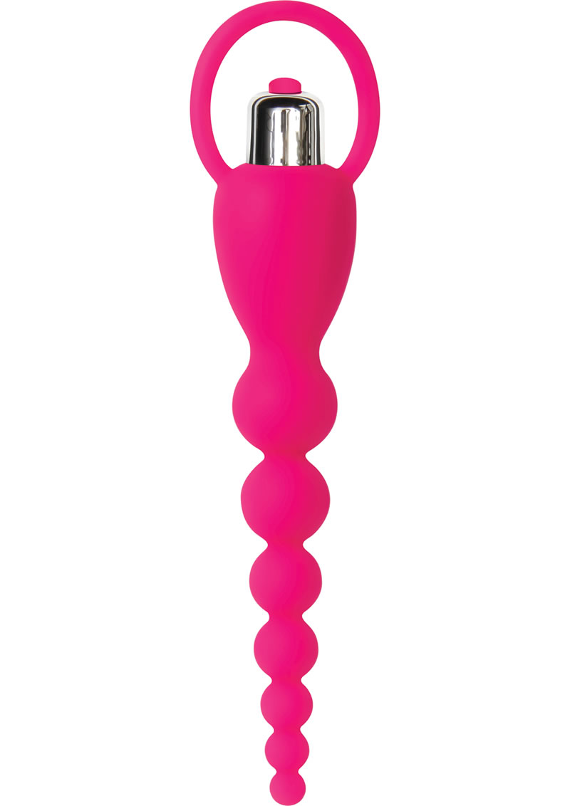 Adam and Eve Booty Bliss Silicone Vibrating Beads Waterproof Pink 7.75 Inch