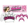 Bride To Be Party Tiara Set Silver And Pink And Black Set Of 6
