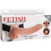 Fetish Fantasy Series Vibrating Hollow Strap On With Balls Flesh 9 Inch