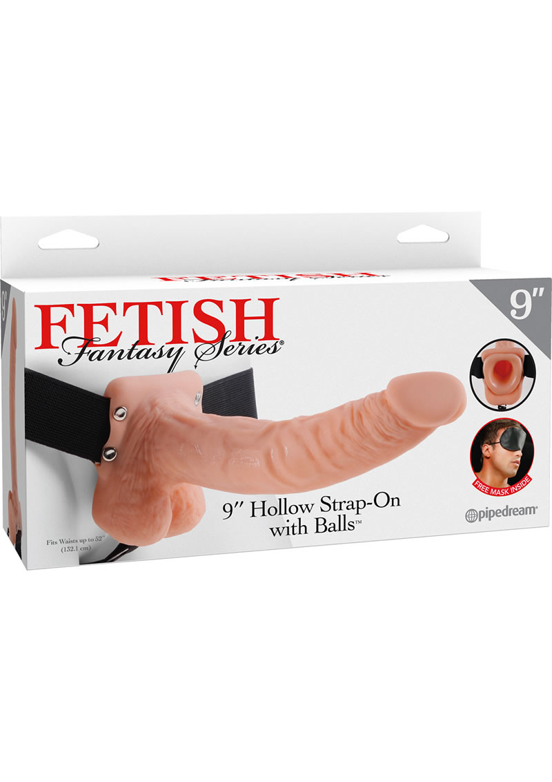 Fetish Fantasy Series Vibrating Hollow Strap On With Balls Flesh 9 Inch