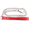 Rouge Leather Lead Chain Red