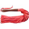 Rouge Wooden Handle Leather Flogger Red
