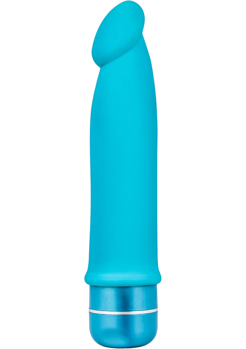 Luxe Purity Silicone Vibrating Dong Waterproof Blue 7.5 Inch