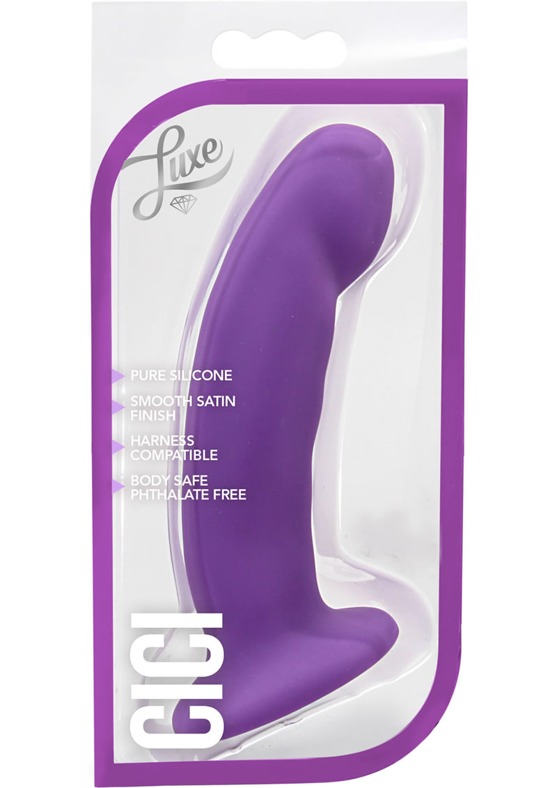 Luxe Cici Silicone Dildo Splashproof Purple 6.5 Inch