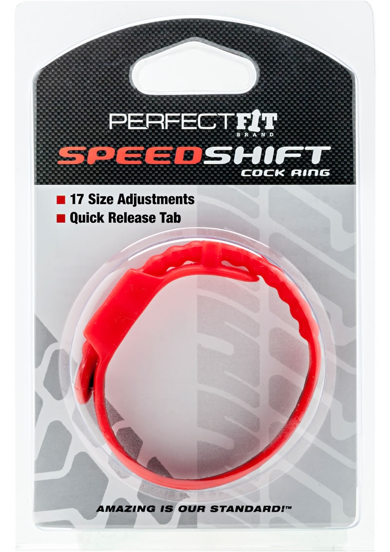 Perfect Fit Speed Shift Cock Ring Red 17 Adjustable Sizes