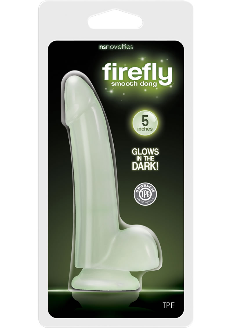 Firefly Smooth Glow In The Dark Dong Clear 5 Inch