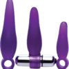 Frisky Fiddlers 3 Piece Finger Rimmer Set And Vibrating Bullet TPR Purple Multiple Sizes