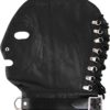 Rouge Mask With D Ring And Lock Strap Leather And Metal Black