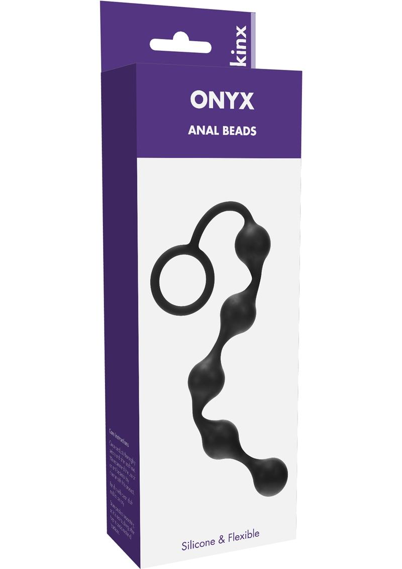 Kinx Onyx Anal Beads Flexible Silicone Black