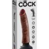 King Cock Vibrating Realistic Dildo Waterproof Brown 7 Inch