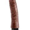 King Cock Vibrating Realistic Dildo Waterproof Brown 7 Inch