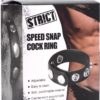 Strict Speed Snap Cock Ring Leather And Metal Black