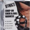 Strict Snap On Cock And Ball Harness Leather And Metal Black