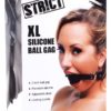 Strict XL Ball Gag Silicone And Leather And Metal Black