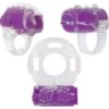 Ring True Cock Ring Set Clear And Purple