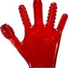Finger Fuck Textured Glove Flex Red