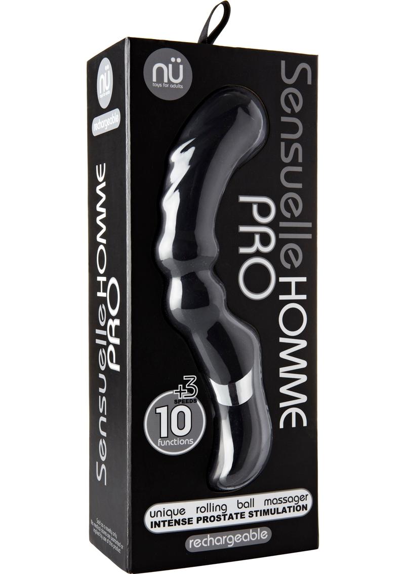 Nu Sensuelle Rechargeable Homme Pro Rolling Ball Massager For Prostate Stimulation Black