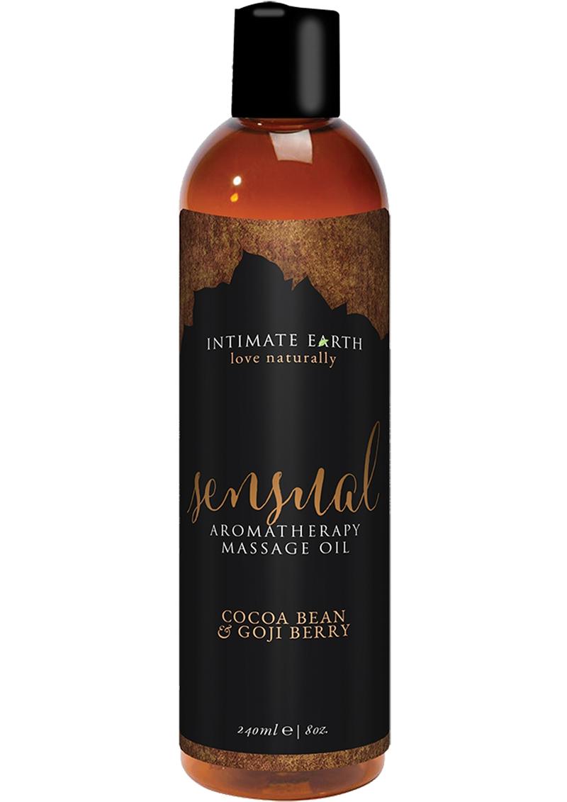 Intimate Earth Sensual Aromatherapy Massage Oil Cocoa Bean and Goji Berry 8 Ounce