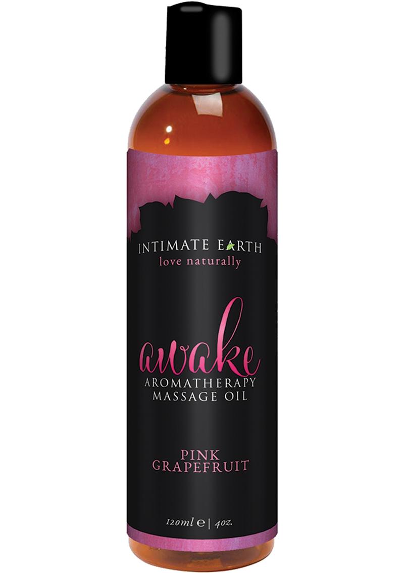 Intimate Earth Awake Aromatherapy Massage Oil Pink Grapefruit 4 Ounce