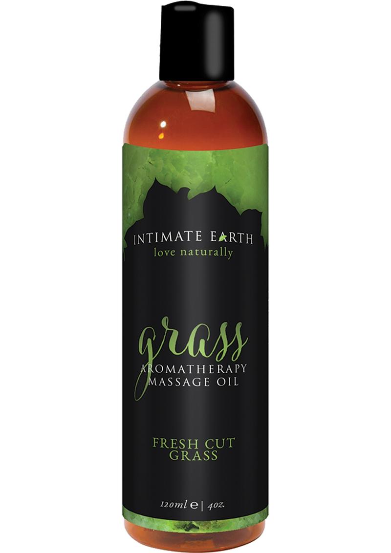 Intimate Earth Aromatherapy Massage Oil Fresh Cut Grass 4 Ounces