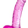 Naturally Yours Ding Dong Jelly Dildo With Balls Waterproof Pink 5.5 Inch