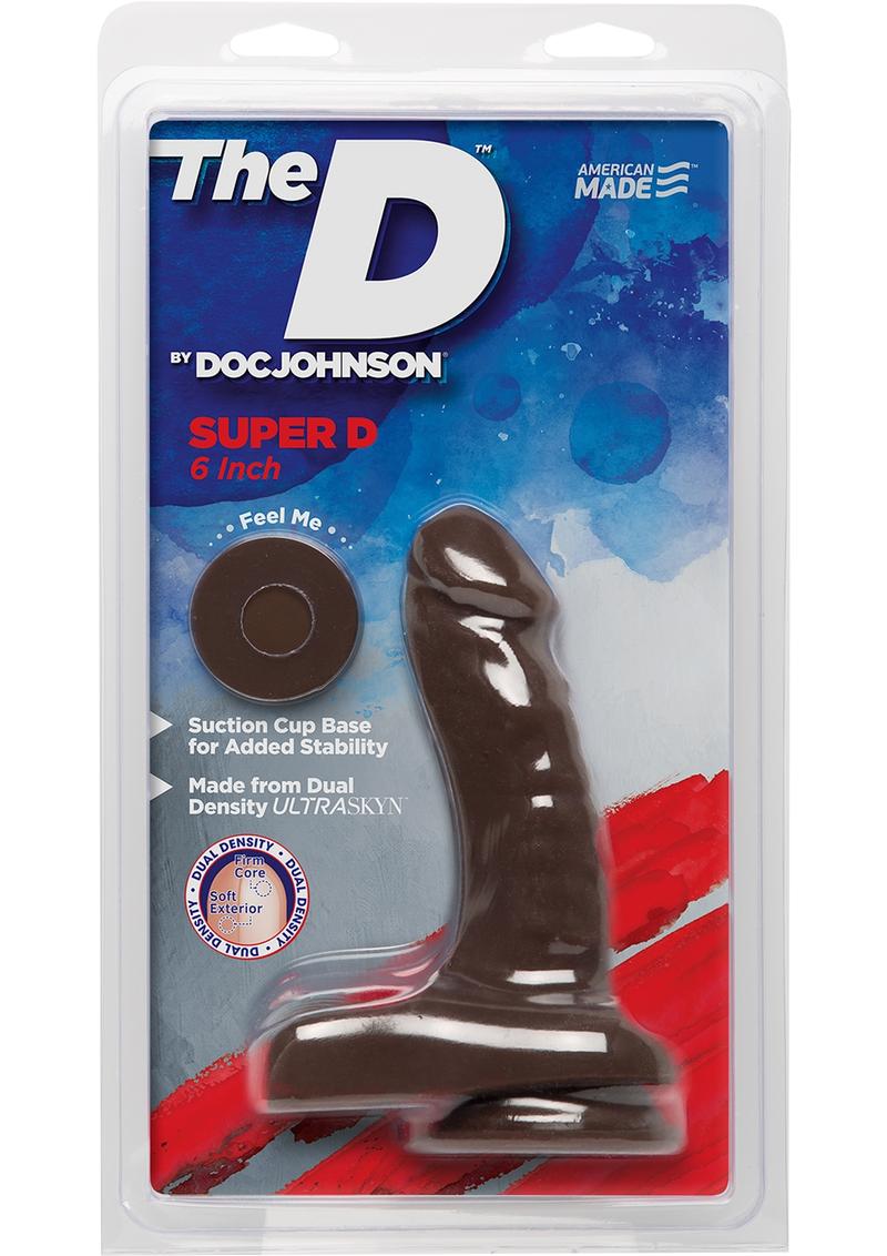 The D Super D Dual Density Ultraskin Realistic Dong With Balls Chocolate 6 Inch