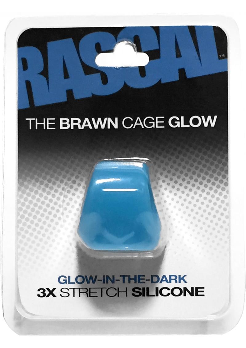 Rascal The Brawn Cage Glow 3x Stretch Silicone Cock Ring Glow In The