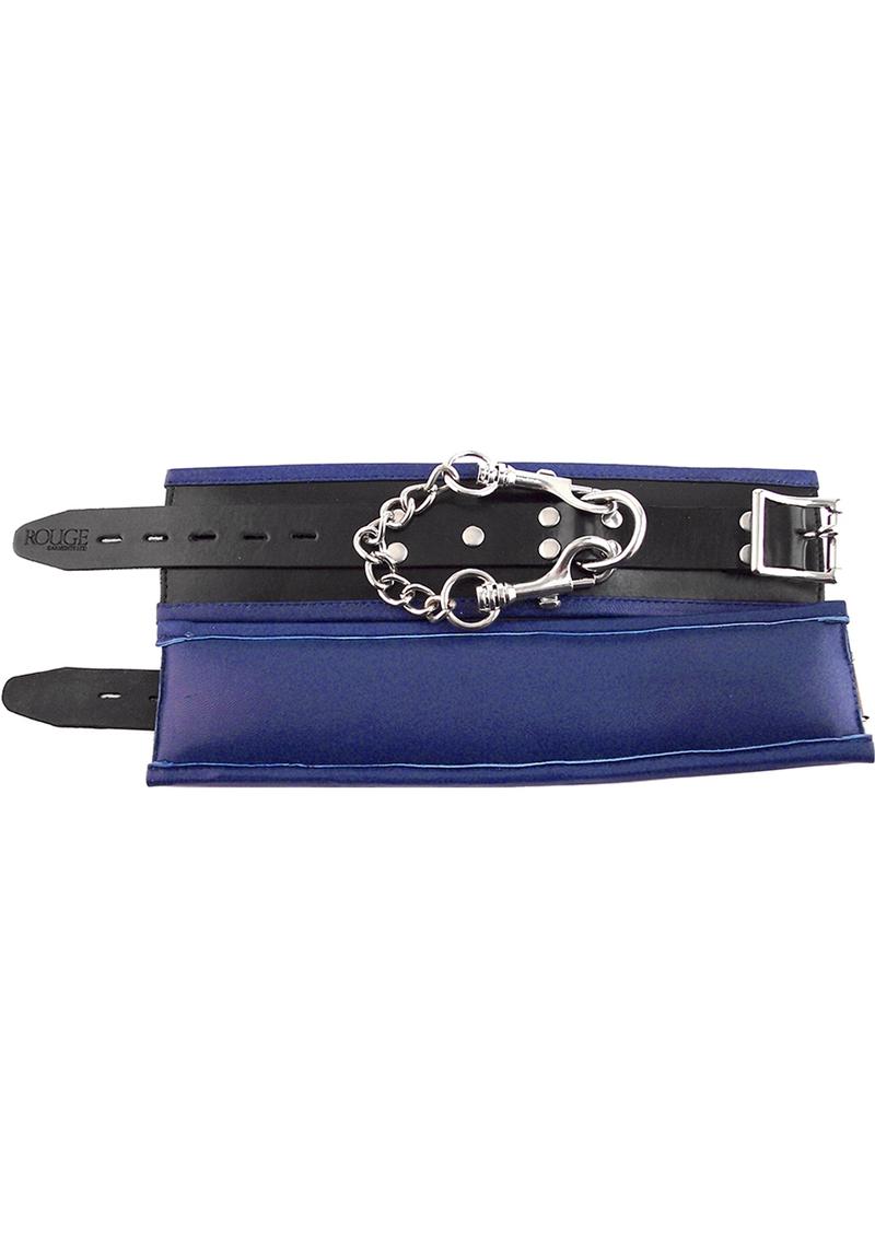 Rouge Padded Leather Wrist Cuffs Adjustable Black And Blue