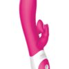 The Kissing Rabbit USB Rechargeable Clitoral Suction Silicone Vibrator Splashproof Hot Pink
