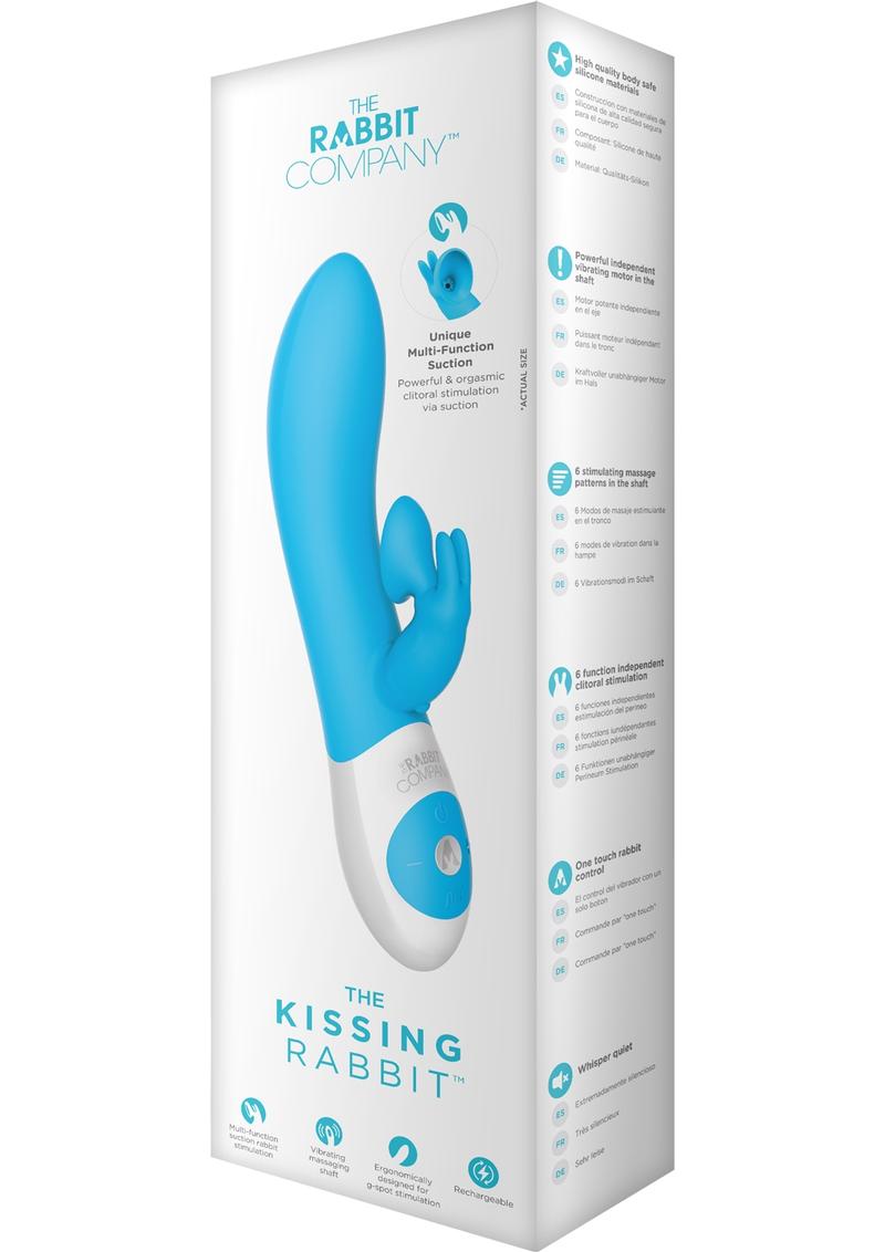 The Kissing Rabbit USB Rechargeable Clitoral Suction Silicone Vibrator Splashproof Blue