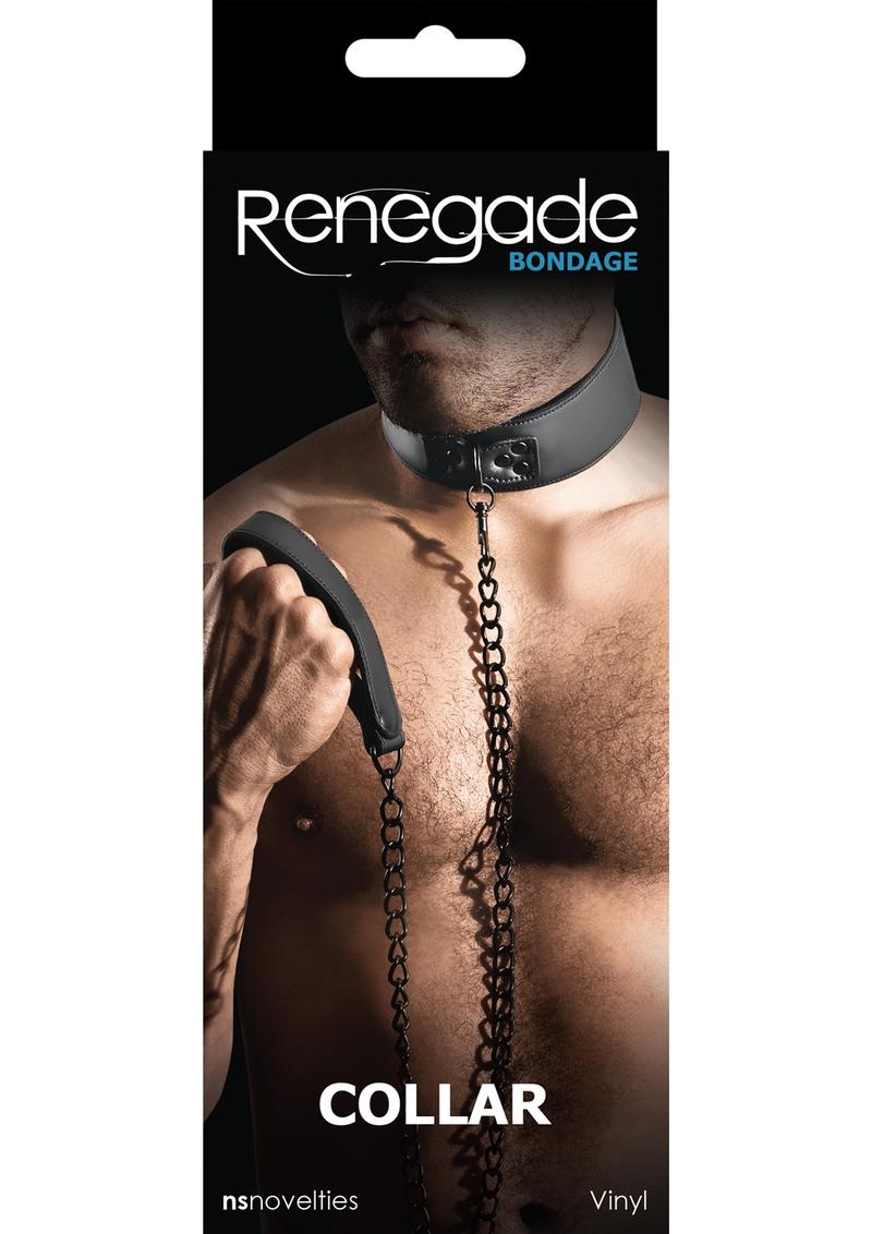 Renegade Bondage Collar Vinyl And Metal Black