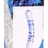 Prisms Erotic Glass Blu Dual Ended Glass Dildo Clear And Blue