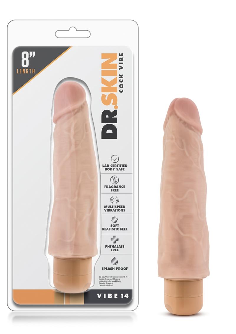 Dr. Skin Cock Vibe 14 Realistic Vibrator Waterproof Natural 8 Inch