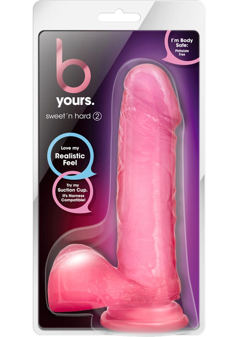 B Yours Sweet N Hard 02 Realistic Dong With Balls Pink 7.75 Inch