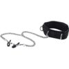 Ouch! Velcro Collar With Nipple Clamps Black