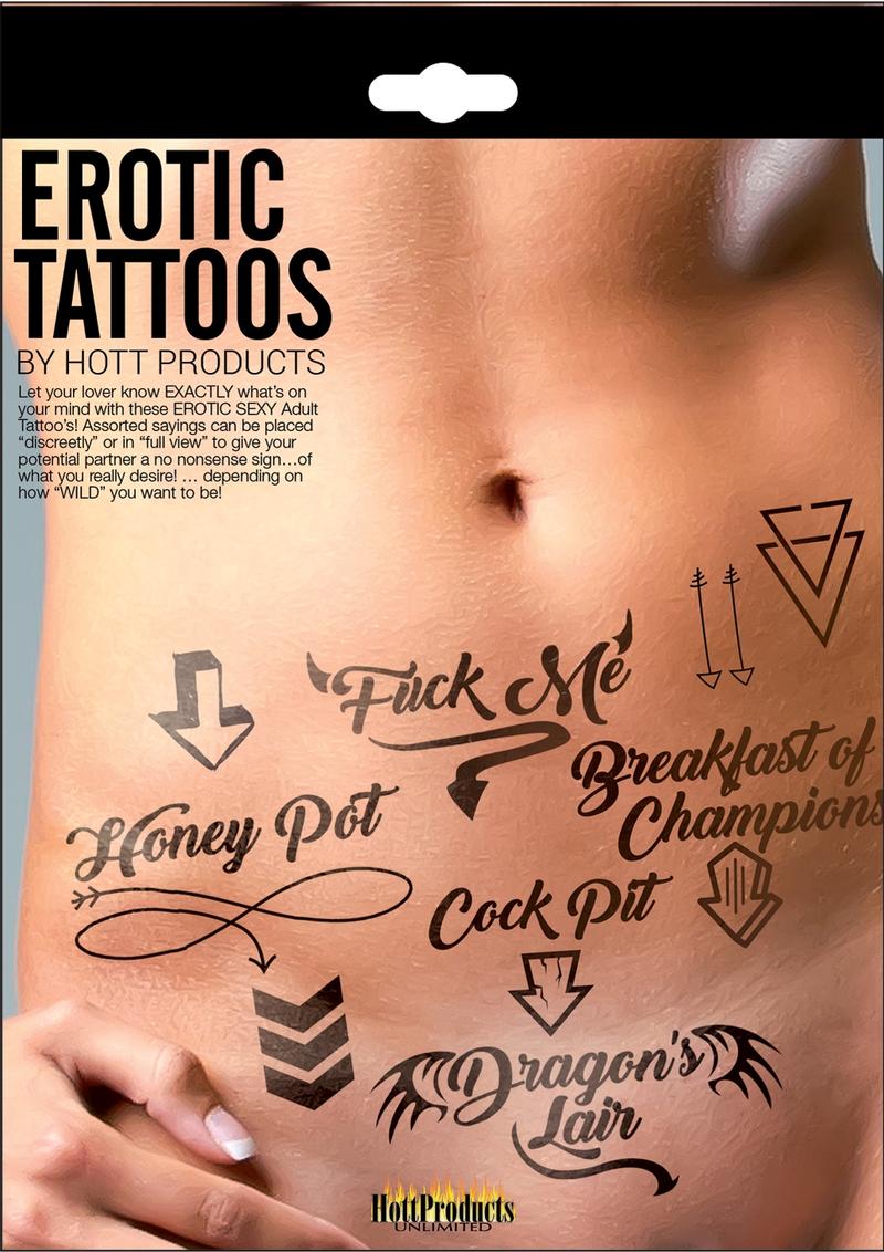 Hott Products Erotic Tattoos Assorted Pack Black