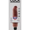 King Cock Vibrating Stiffy Realistic Dildo Waterproof Brown 7 Inch