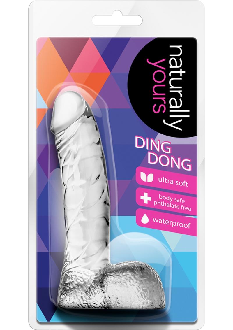Naturally Yours Ding Dong Jelly Dildo With Balls Waterproof Clear