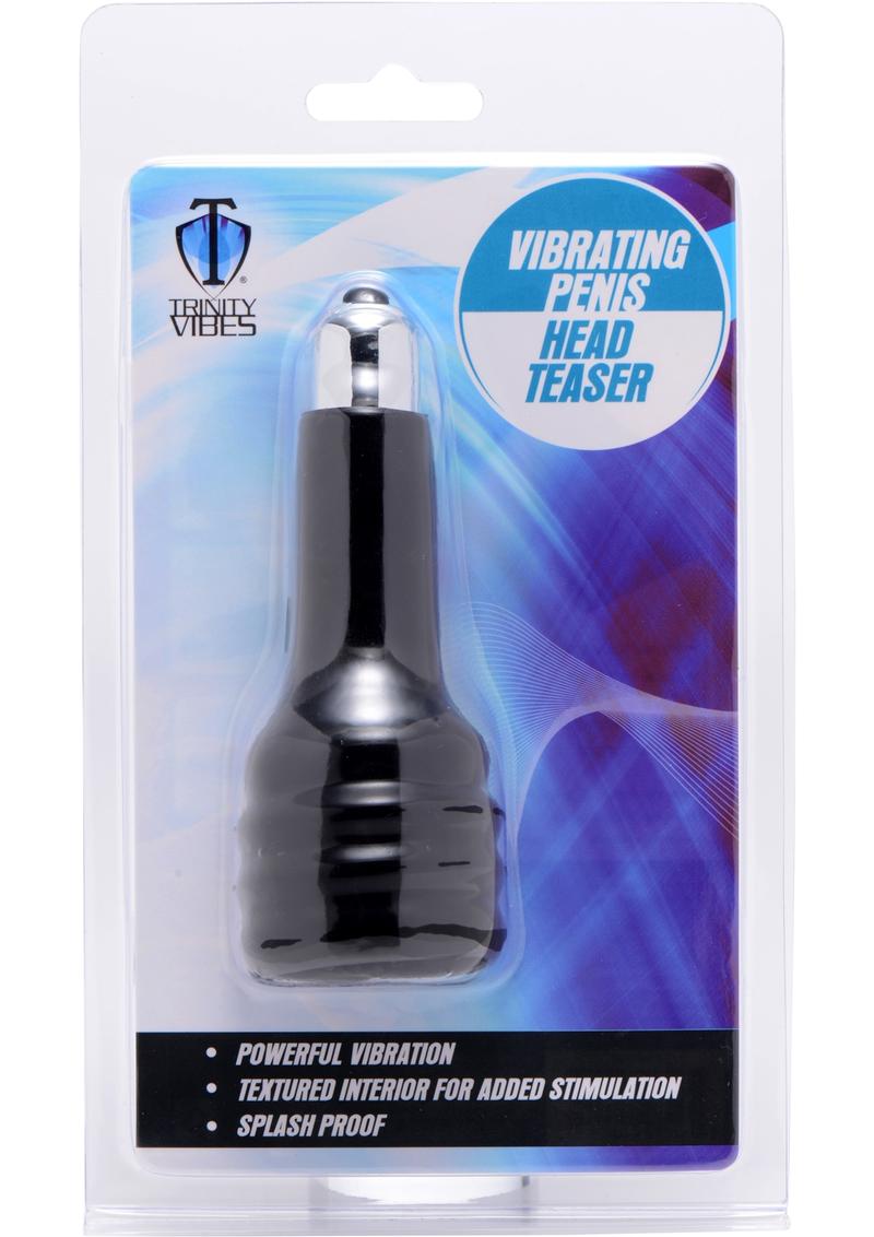 Trinity Vibes Vibrating Penis Head Teaser Splashproof Black