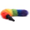 Tailz Rainbow Tail Silicone Anal Plug Multicolor Fur 18 Inch