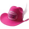 Gettin Hitched Clip On Cowgirl Bridal Posse Party Hat Pink