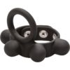 Medium Weighted C-Ring Ball Stretcher Silicone Cockring Black