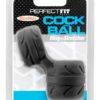 Perfect Fit Cock And Ball Ring And Stretcher Black
