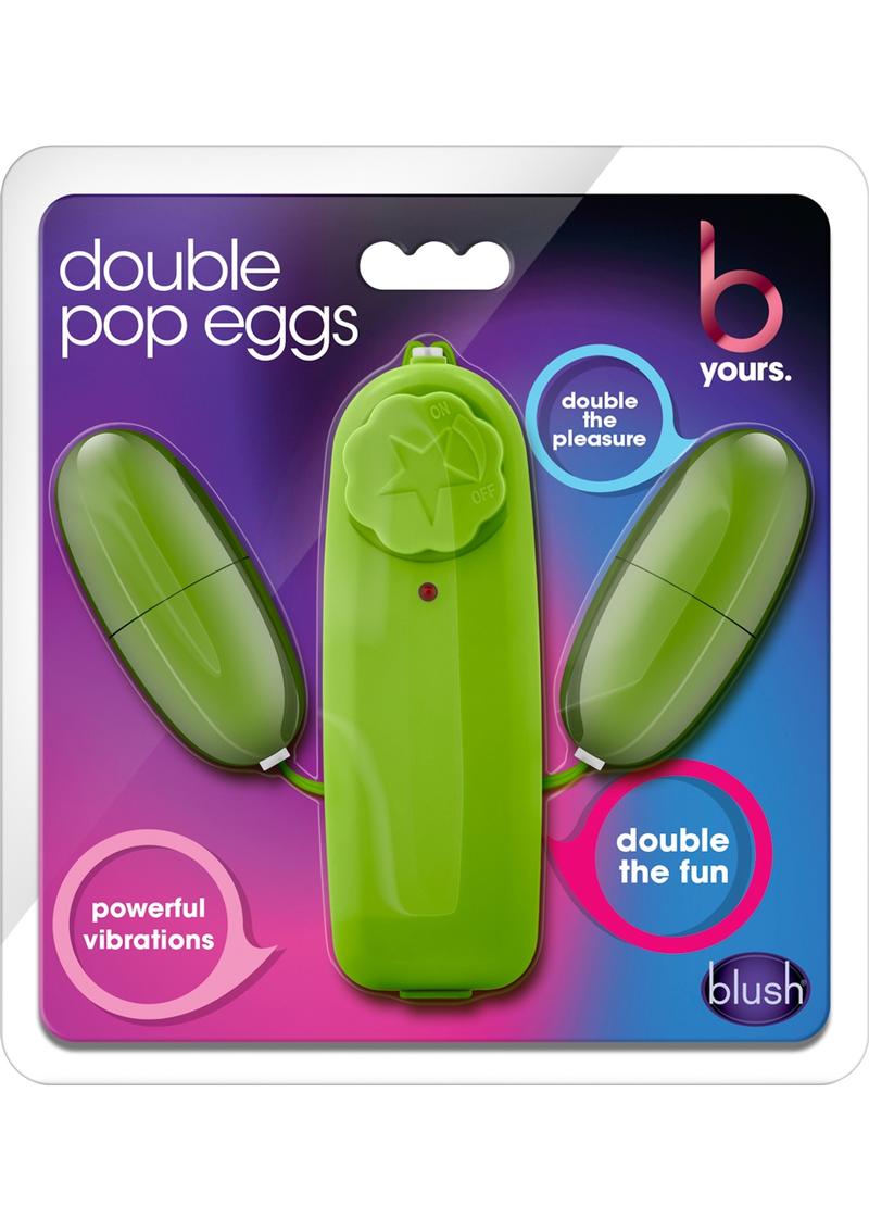B Yours Double Pop Eggs With Remote Waterproof Lime