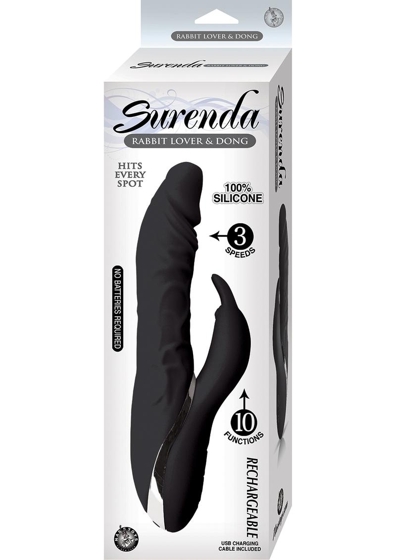 Surenda Rabbit Lover and Dong Rechargeable Silicone Waterproof Black