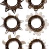 Link Tickler Ring Set Assorted Textured Cockrings Waterproof Smoke 6 Each Per Pack