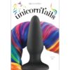 Cute Fun And Pretty Anal Butt Plug Black With Long Rainbow Tail