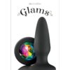 Glams Silicone Anal Plug Black Rainbow Gem