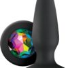 Glams Silicone Anal Plug Black Rainbow Gem